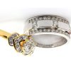 Golden silver wedding rings