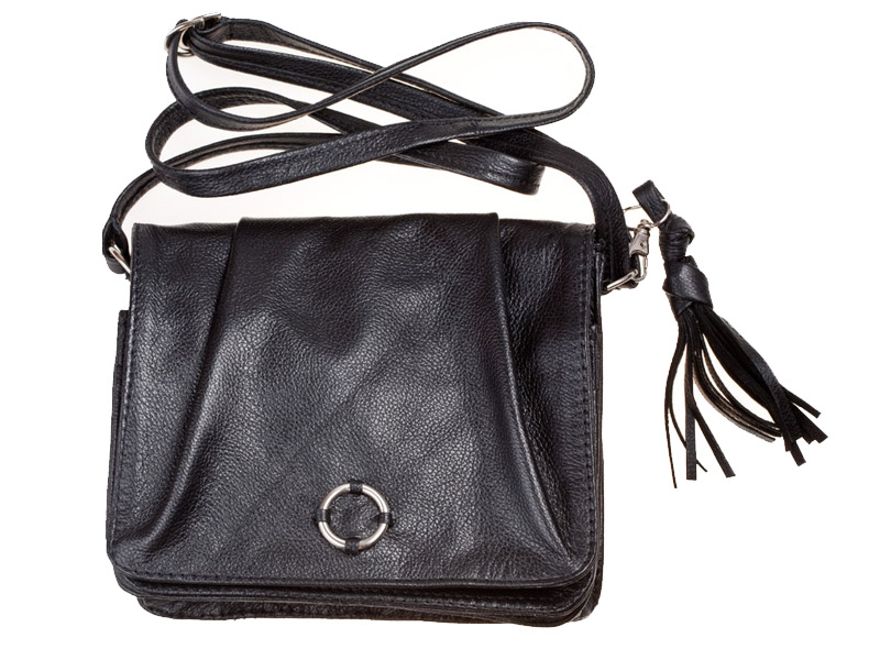 Stylish Handbag from black leather Stylish Handbag from black leather